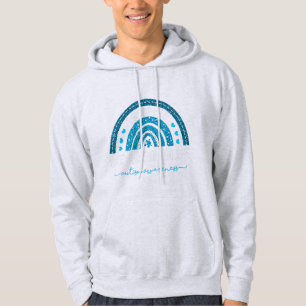 Autism Rainbow In April We Wear Blue Autism Awaren Hoodie