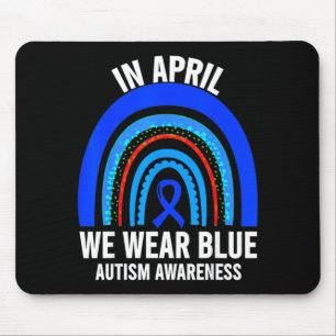 Autism rainbow in april wear blue autism awareness mouse mat