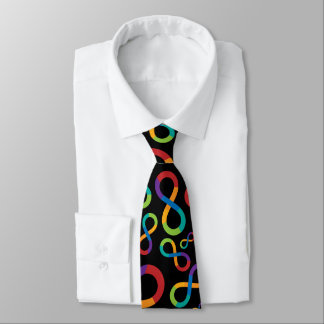 Autism Rainbow Infinity Neurodiversity Tie