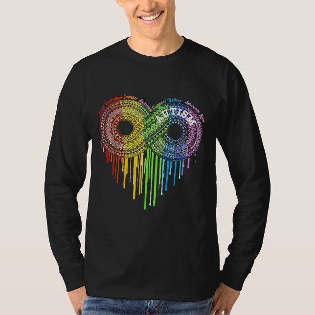 Autism Rainbow Infinity Symbol Asd Awareness 4 T-Shirt (Front)