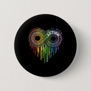 Autism Rainbow Infinity Symbol Asd Awareness 6 Cm Round Badge