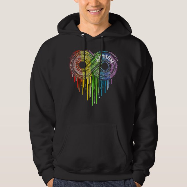 Autism Rainbow Infinity Symbol Asd Awareness Hoodie (Front)