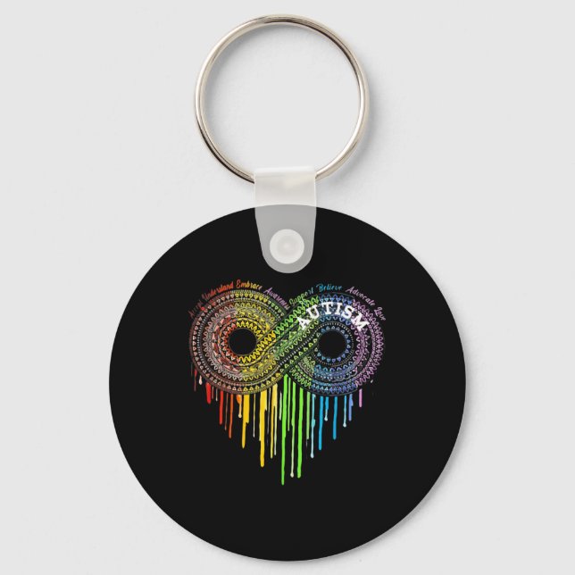 Autism Rainbow Infinity Symbol Asd Awareness  Key Ring (Front)