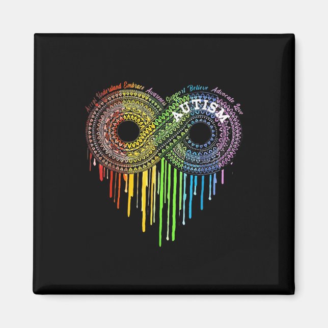 Autism Rainbow Infinity Symbol Asd Awareness  Magnet (Front)