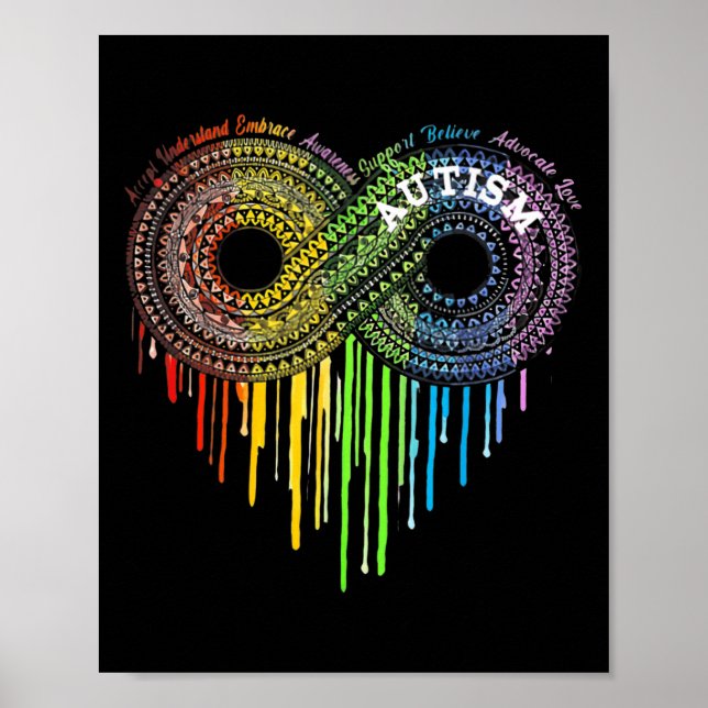 Autism Rainbow Infinity Symbol Asd Awareness  Poster (Front)