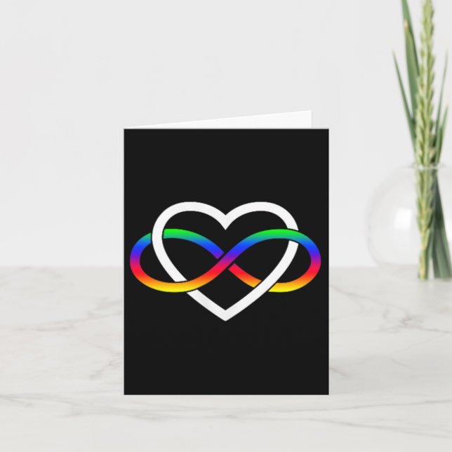 Autism Rainbow Infinity Symbol Autism Infinity Hea Card (Front)