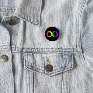 Autism  Rainbow Infinity Symbol Neurodiversity 3 Cm Round Badge