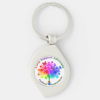 Autism Rainbow Tree Key Ring