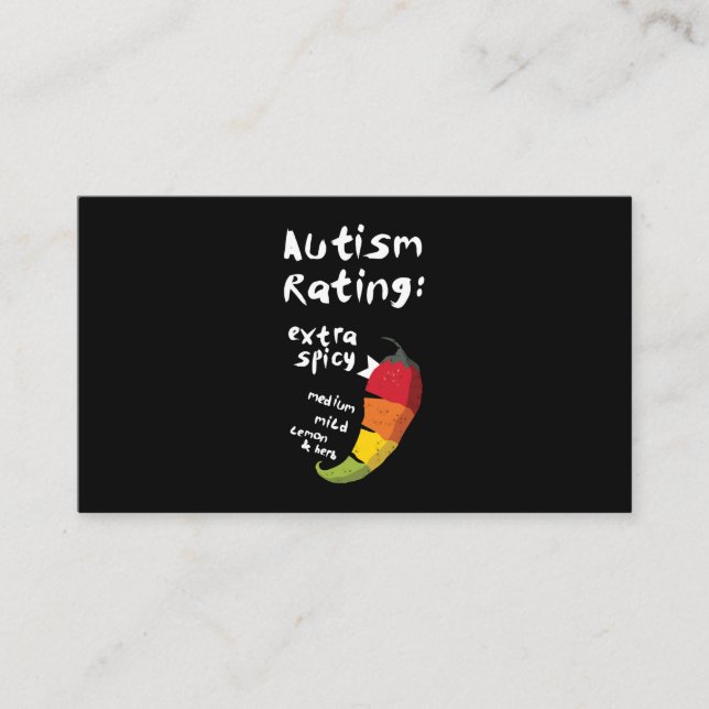 Autism Rating Extra Spicy T-Shirt Business Card (Front)
