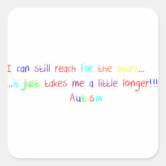 Autism Reach For The Stars Square Sticker
