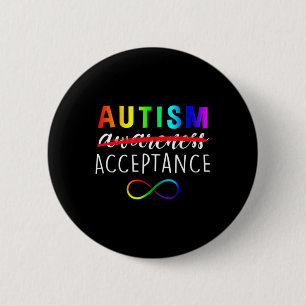 Autism Red Instead Acceptance Not Awareness 6 Cm Round Badge