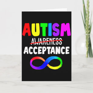Autism Red Instead Acceptance Not Awareness Card