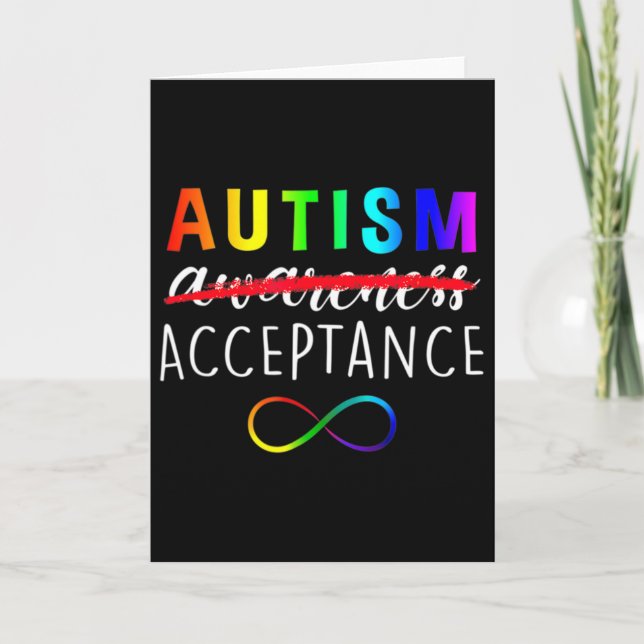 Autism Red Instead Acceptance Not Awareness  Card (Front)