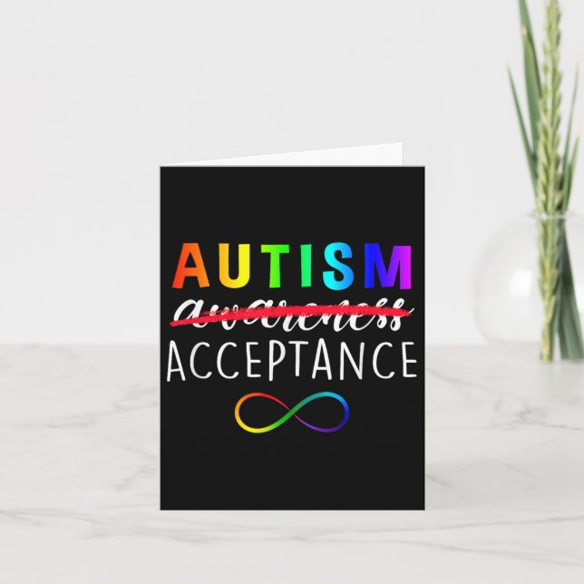 Autism - Red Instead - Acceptance Not Awareness  Card (Front)