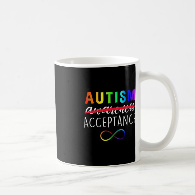 Autism - Red Instead - Acceptance Not Awareness  Coffee Mug (Right)