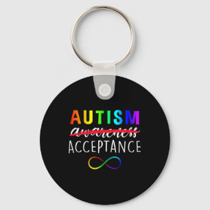 Autism - Red Instead - Acceptance Not Awareness Key Ring