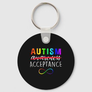 Autism - Red Instead - Acceptance Not Awareness Key Ring