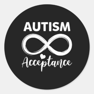 Autism - Red Instead - Acceptance Not Awareness #r Classic Round Sticker
