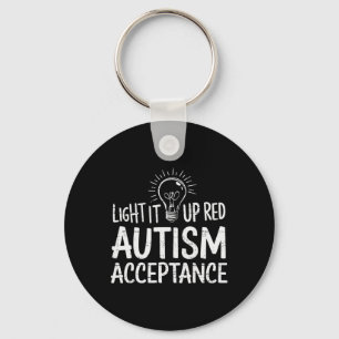 Autism - Red Instead - Acceptance Not Awareness #r Key Ring