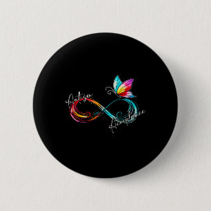 Autism Red Instead Infinity Symbol Autistic Accept 6 Cm Round Badge