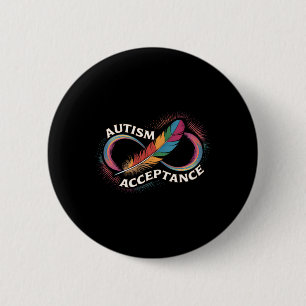 Autism Red Instead Infinity Symbol Autistic Accept 6 Cm Round Badge