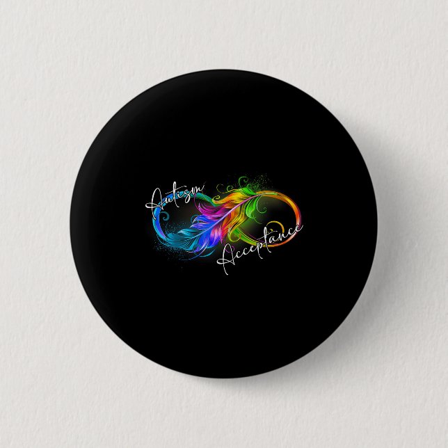 Autism Red Instead Infinity Symbol Autistic Accept 6 Cm Round Badge (Front)