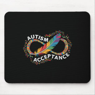 Autism Red Instead Infinity Symbol Autistic Accept Mouse Mat