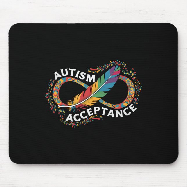 Autism Red Instead Infinity Symbol Autistic Accept Mouse Mat (Front)