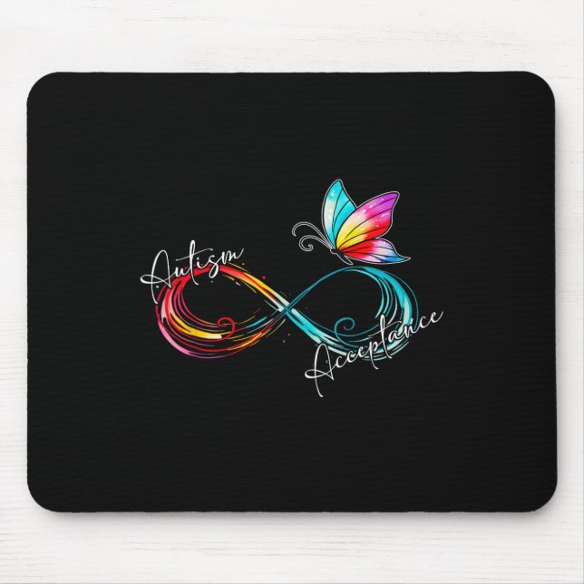 Autism Red Instead Infinity Symbol Autistic Accept Mouse Mat (Front)