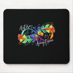 Autism Red Instead Infinity Symbol Autistic Accept Mouse Mat