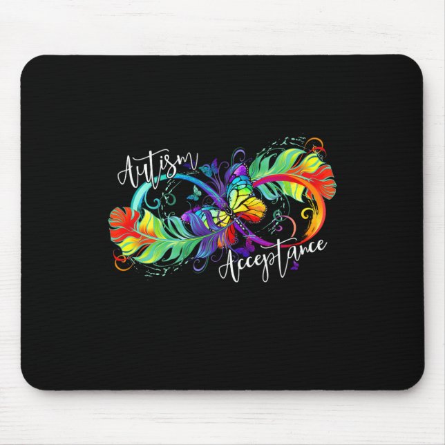Autism Red Instead Infinity Symbol Autistic Accept Mouse Mat (Front)