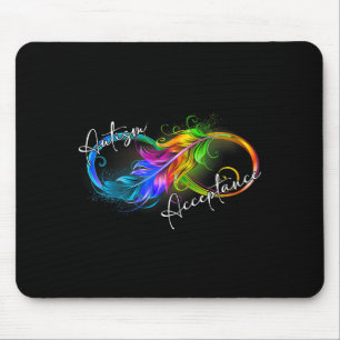 Autism Red Instead Infinity Symbol Autistic Accept Mouse Mat
