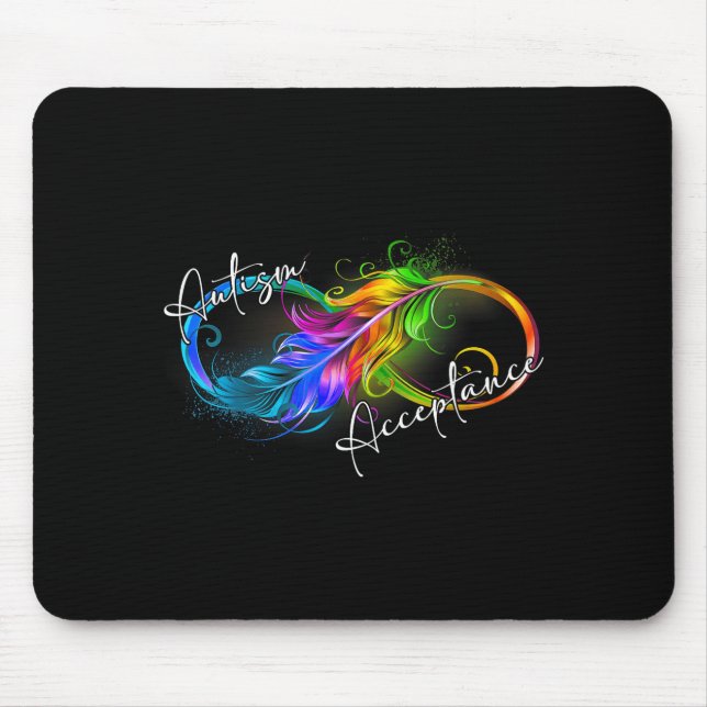 Autism Red Instead Infinity Symbol Autistic Accept Mouse Mat (Front)