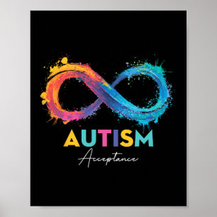 Autism Red Instead Infinity Symbol Autistic Accept Poster