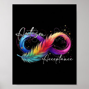 Autism Red Instead Infinity Symbol Autistic Accept Poster