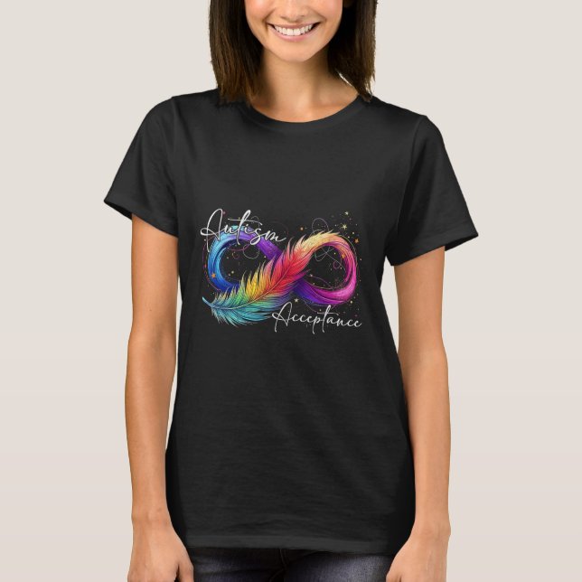 Autism Red Instead Infinity Symbol Autistic Accept T-Shirt (Front)