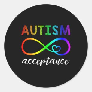 Autism - Red Instead Inifinity - Acceptance  Classic Round Sticker