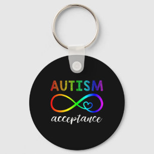 Autism - Red Instead Inifinity - Acceptance Key Ring