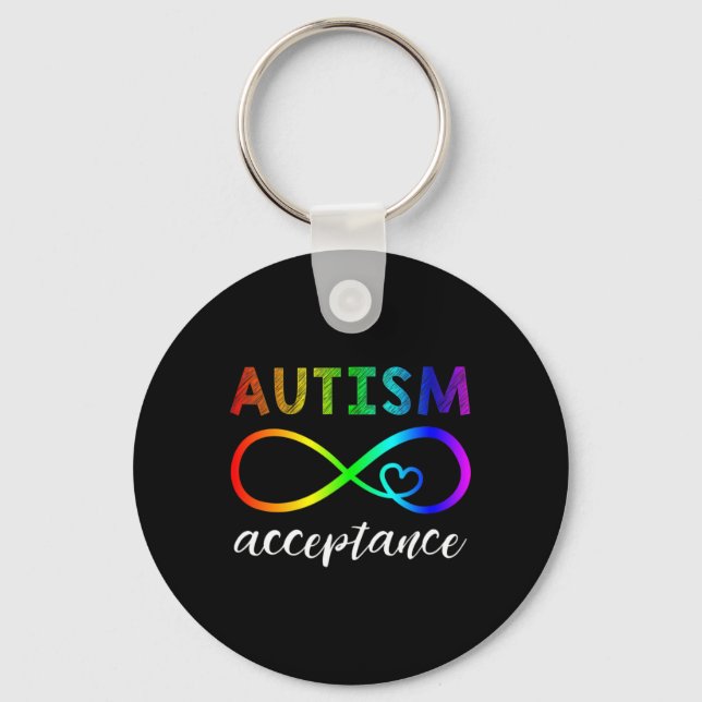 Autism - Red Instead Inifinity - Acceptance  Key Ring (Front)