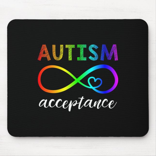 Autism - Red Instead Inifinity - Acceptance  Mouse Mat (Front)