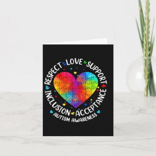 Autism Respect Love Inclusion Acceptance Awareness Card