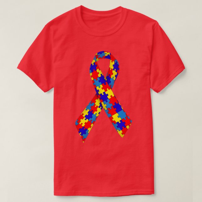 Autism Ribbon Autism Awareness Day T-Shirt (Design Front)