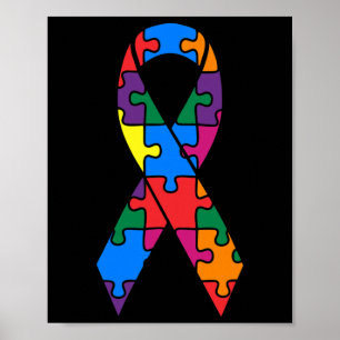 Autism Ribbon Awareness Plus Size Women Men Clothi Poster