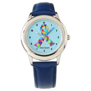 Autism Ribbon Blue Custom Kids Watch