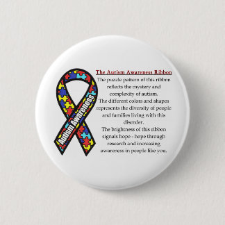 Autism Ribbon meaning 6 Cm Round Badge
