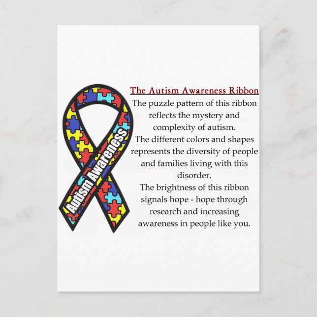 Autism Ribbon meaning Postcard (Front)