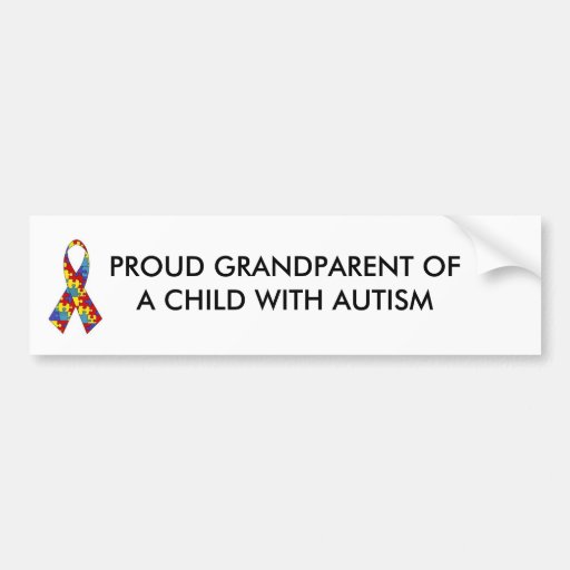 Image of autism_ribbon, PROUD GRANDPARENT OF A CHILD WIT... Bumper Sticker