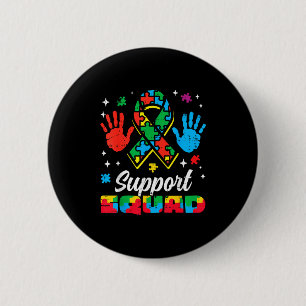 Autism ribbon support squad asd awareness men wome 6 cm round badge