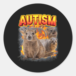 Autism Rock Hyrax Inappropriate Funny Oddly Specif Classic Round Sticker