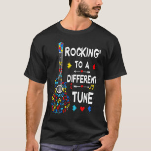 Autism Rock N Roll Rocking To A Different Tune Gui T-Shirt